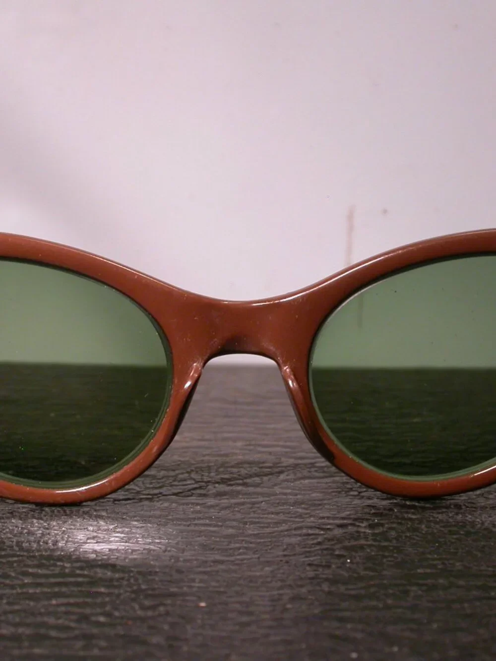 Vintage Cosmetan Brown and White Stripe Cat Eye Sunglasses FRAMEONLY
